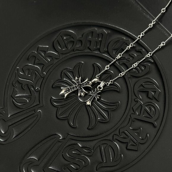 Chrome Hearts Double Cross Silver Necklace - Picture 4 of 5